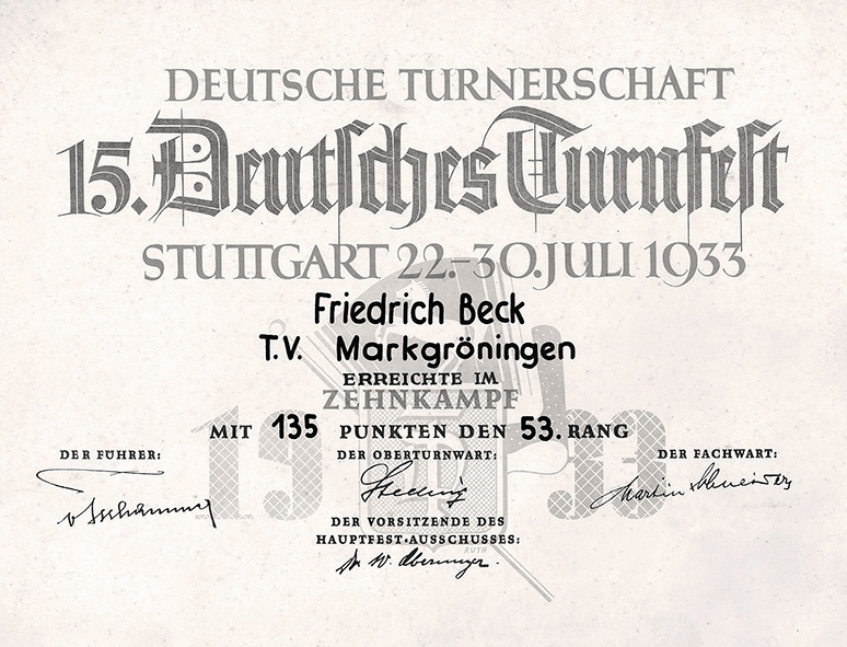 Urkunde 1933