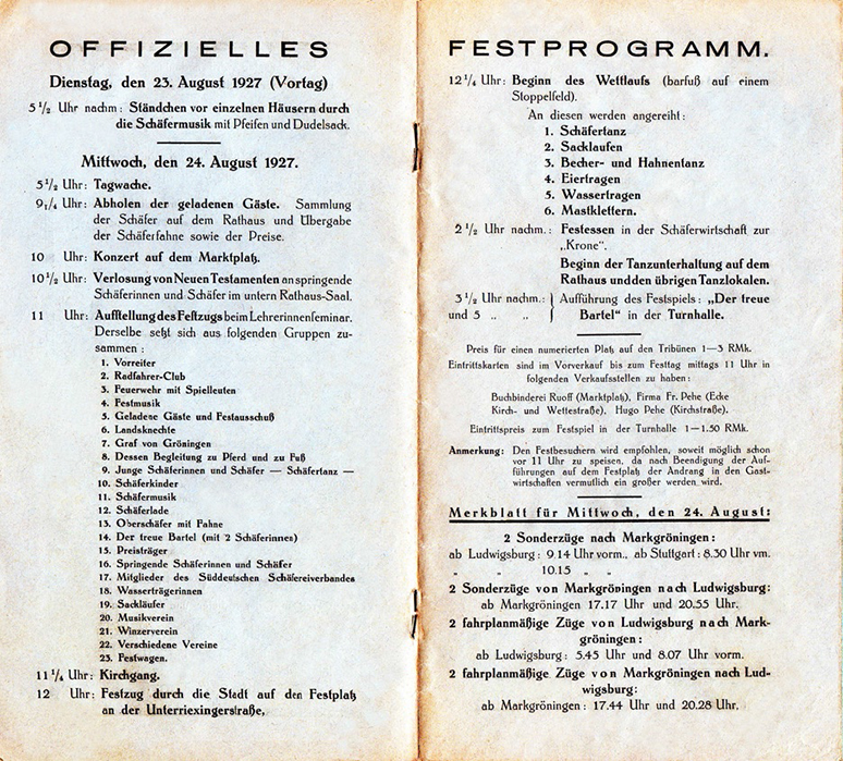 Festprogramm 1927