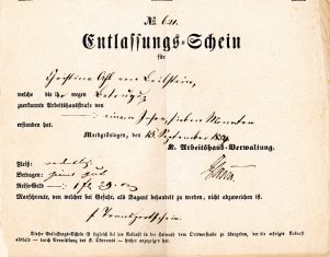 Entlassungsschein 1859