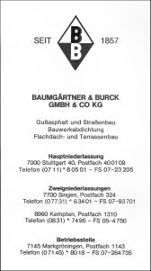 Anzeige Baumgärtner & Burck