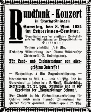 Anzeige Rundfunk