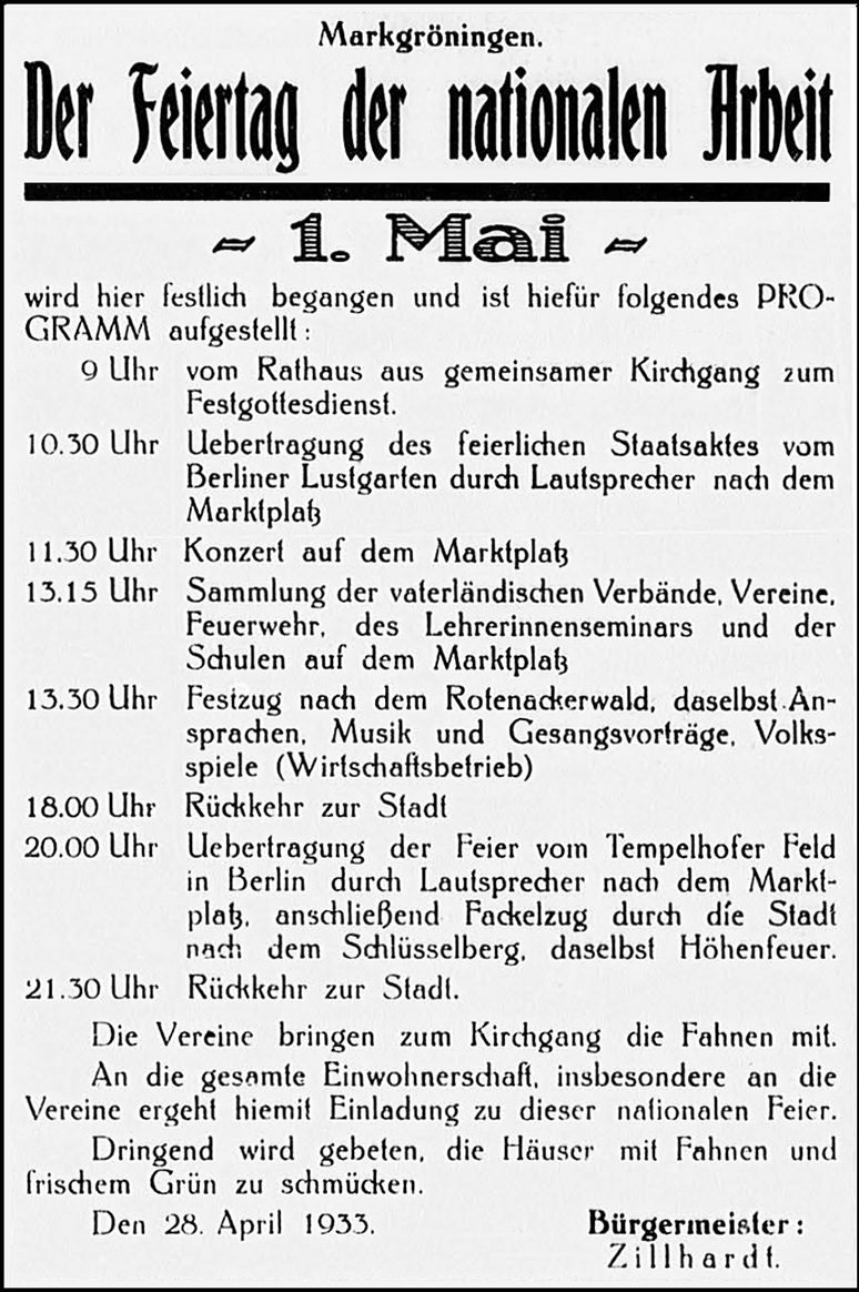 Programm 1. Mai 1933